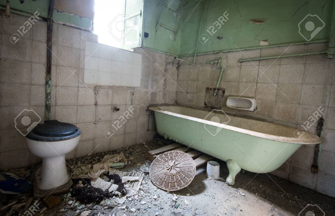 Rénovation salle de bain — Salle de bain marbre (avant travaux)